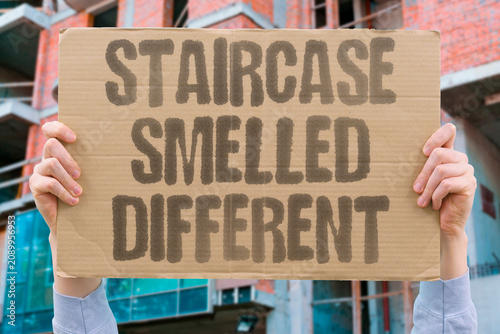 Canvas Print "Staircase Smelled Different" Unusual cleaning scent noticed