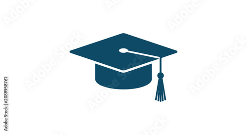 Graduation cap silhouette on a white background simple academic icon