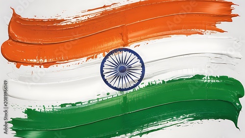 Indian flag painted stripes with ashoka chakra republic day concept