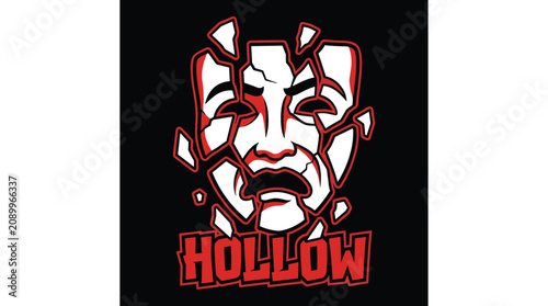 Billede på lærred Vintage Tribal Skull with Wings Tattoo Design Vector Illustration Gothic Hallowe