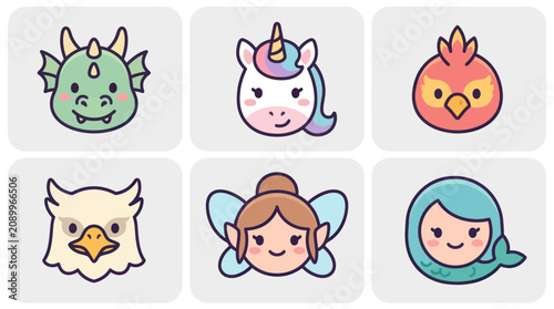 Fantasy creature and character icons