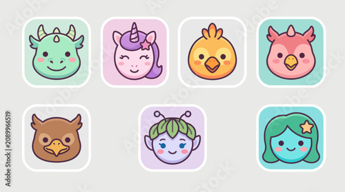 Fantasy creature and character icons