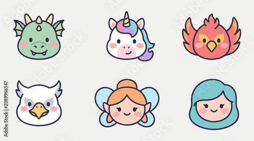 Fantasy creature and character icons