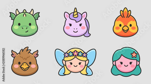Fantasy creature and character icons