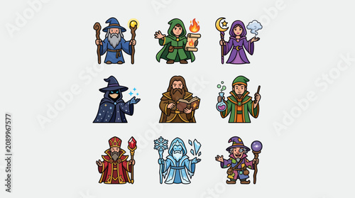 Foto Fantasy mage characters collection