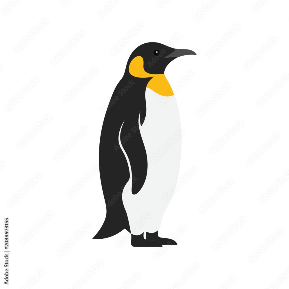 Obraz premium Simple Antarctic Penguin Mascot Vector Icon Illustration Design 