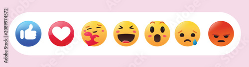 Photos Emoji icons set Social media emoticon reactions collection vector illustration