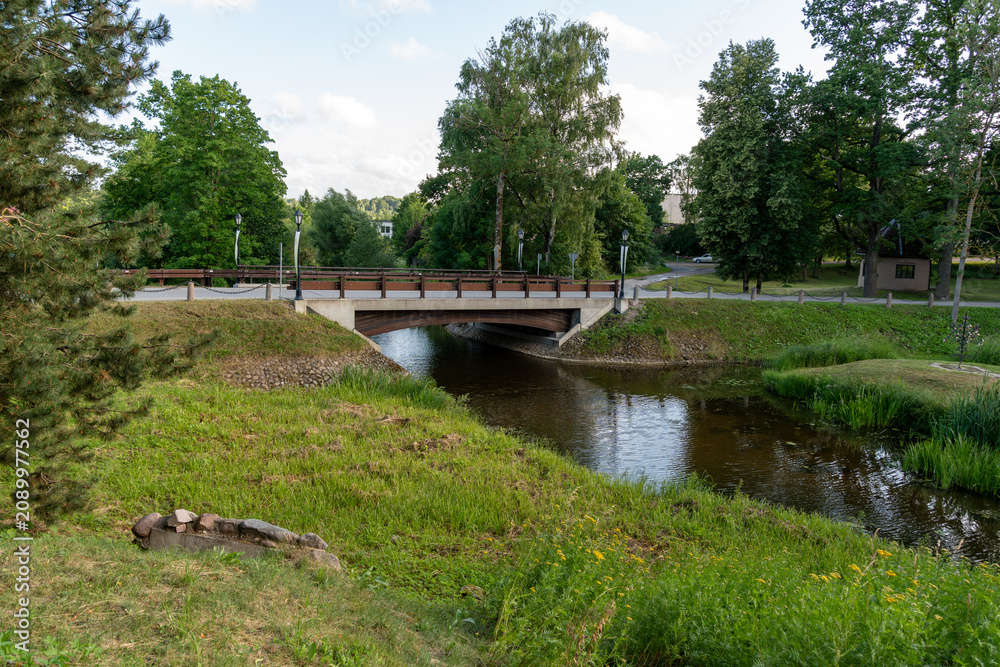 Fototapeta premium Castle Grounds on a Summer Evening, Latvia