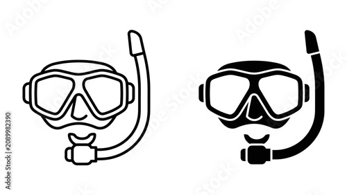 Canvas Print Scuba mask and snorkel icon