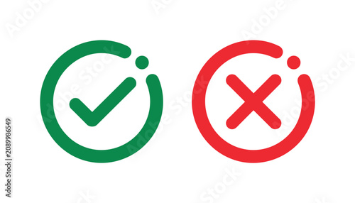 Bild auf Leinwand Checkmark and Cross Icon