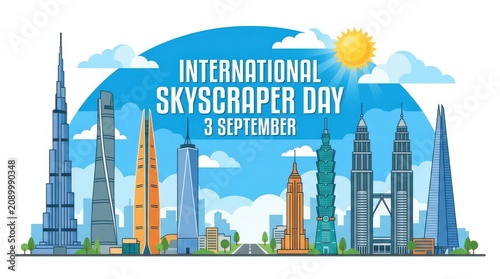Illustration of Skyscrapers on International Skyscraper Day