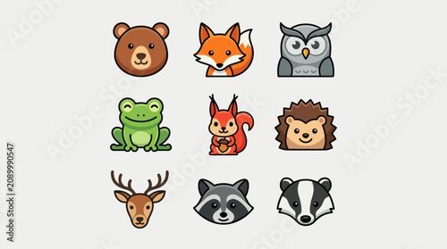 Forest animal icons