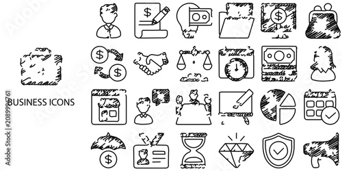 Business simple New Technical Drawing concept 24 Black and White color icons set .Vector illustration.