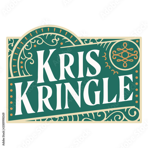 Fotografie Kris kringle santa claus sign vintage badge