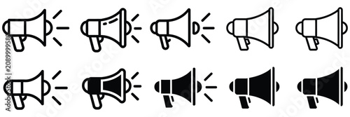 Tableau sur toile Advertising and marketing icon featuring megaphone, bullhorn and loudspeaker for