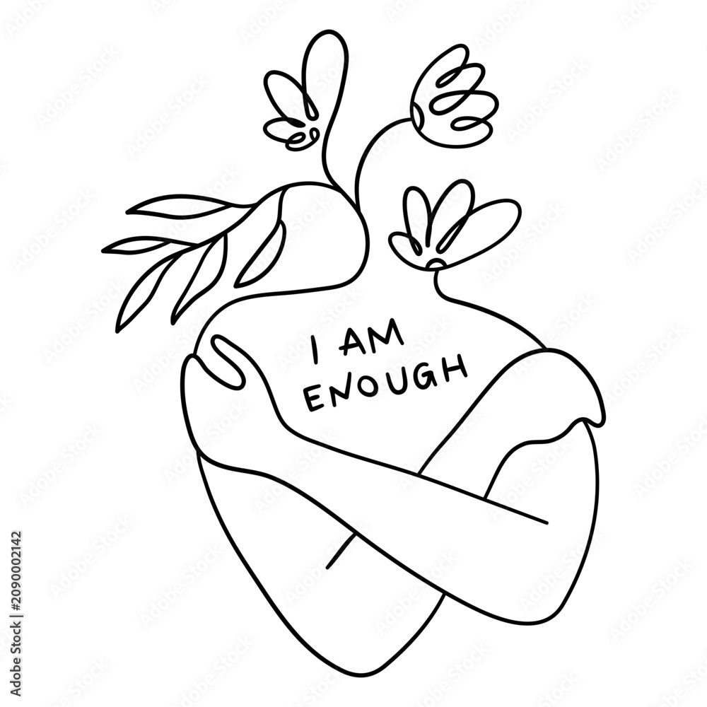 Fototapeta premium I am enough quote badge