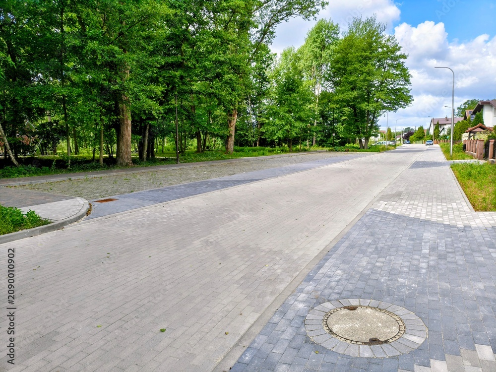 Fototapeta premium Nawierzchnia z betonowej kostki brukowej 