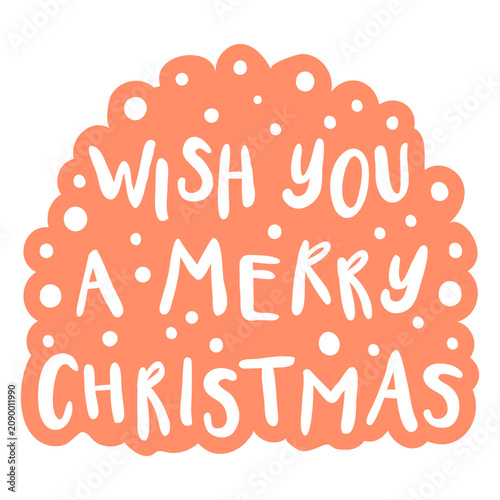 Cuadro en lienzo Wish you a Merry Christmas cordiality sentiment quote cut out
