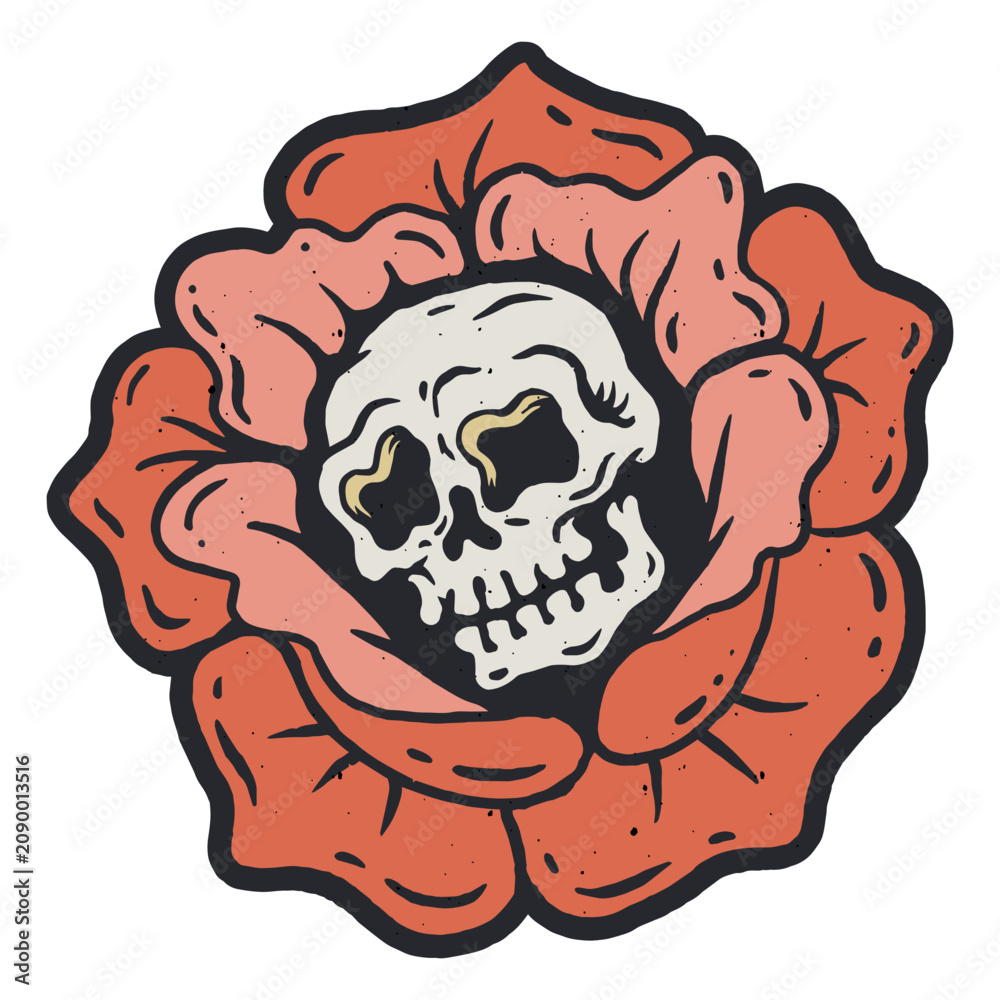 Obraz premium Skull inside a flower