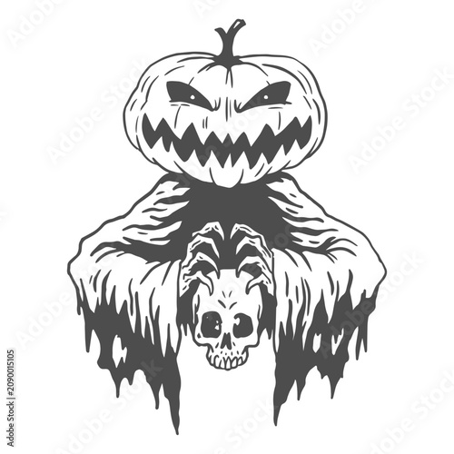 Bild auf Leinwand Sleepy hollow Halloween line art character