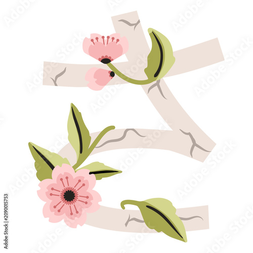 Fotografija Blossoming sakura characters displayed