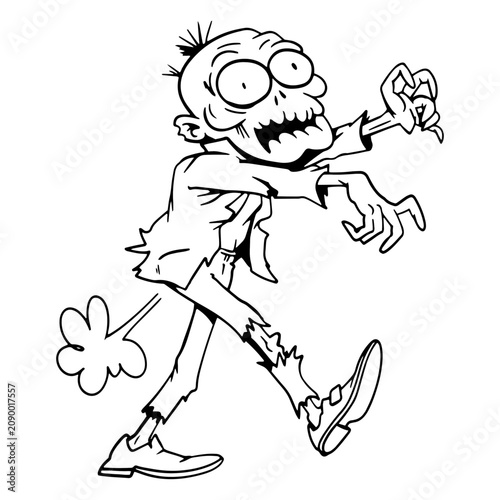 Foto Walking zombie emitting a fart