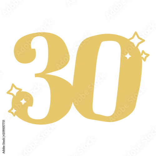 Foto Decorative number 30 allusive to the 30th birthday