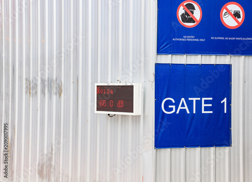 screen for Noise level meter at Entrance of construction site.
