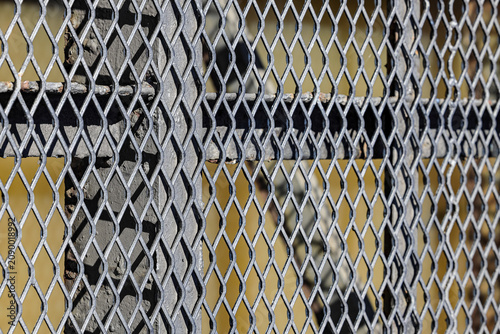 Detail of grate steel floor, floor grating, industrial grates profiled drainage latticed flooring.