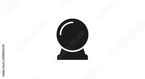 Quadro su tela Crystal ball silhouette on a white background simple graphic design