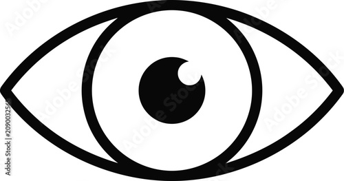 Bild auf Leinwand Human eye icon black silhouette on white background