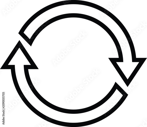 Obraz na plátně Circular arrows icon continuous loop and recycling symbol
