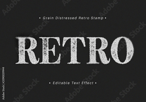 Grain Distressed Retro Stamp Text Effect