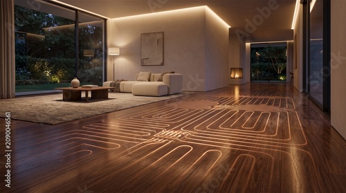 Modern Radiant Underfloor Heating System Display