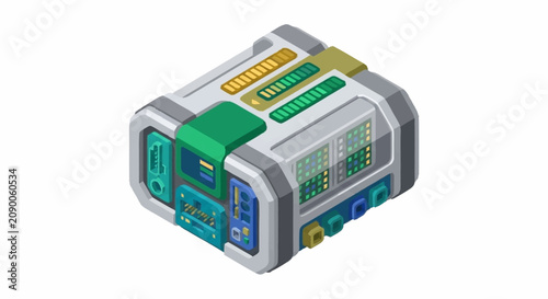 Фотография Modern portable electronic device with colorful buttons and display