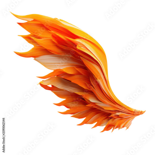 A large orange wing with many small orange leaves