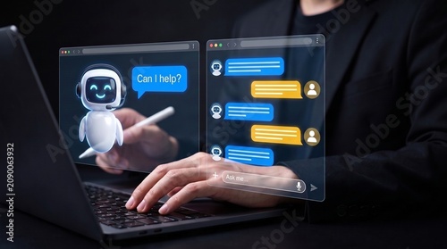 Foto AI chatbot customer support integration for enterprise digital communication