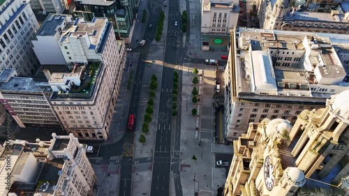 Liverpool Strand and Water Street Aerial Tilt Up