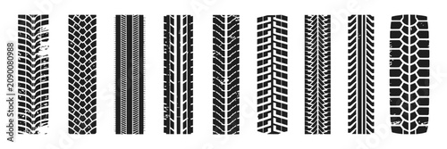 Photos Grunge tire marks vector featuring dirty textured tread tracks, distressed skid