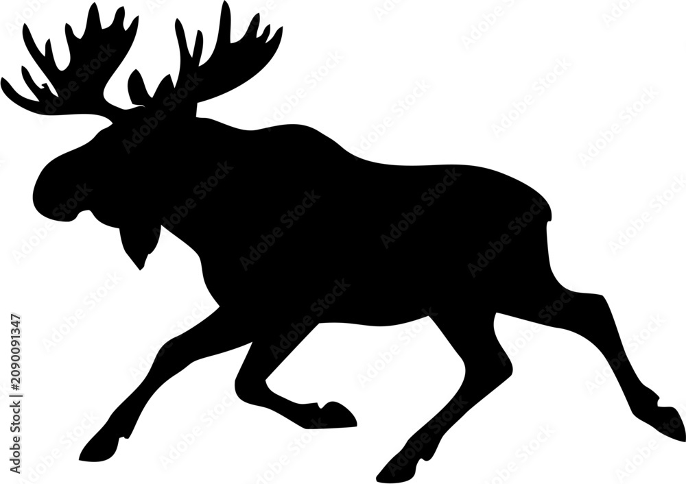 Fototapeta premium Running Moose Silhouette.eps