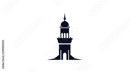 Bild auf Leinwand Islamic minaret tower silhouette icon.