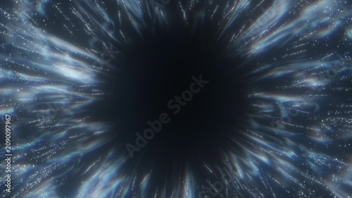 4K Blue Particle Tunnel Abstract Background. Warp Speed Light Rays, Energy Vortex, Glowing Particle Flow, Sci-Fi Motion Graphics, Space Travel Animation, 60 FPS, 2160p