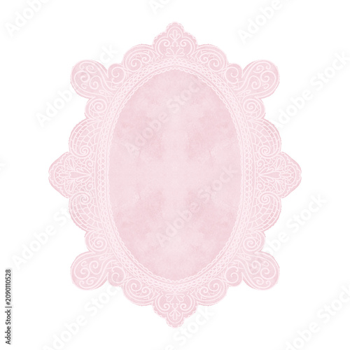 Canvastavla Hand draw graphic lace frame, isolated on white background, for wedding invitati
