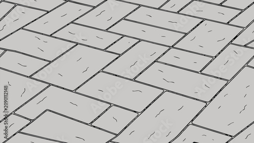 Seamless Gray Concrete Paving Stone Texture with Random Ashlar Pattern for Outdoor Architectural Pavement Background