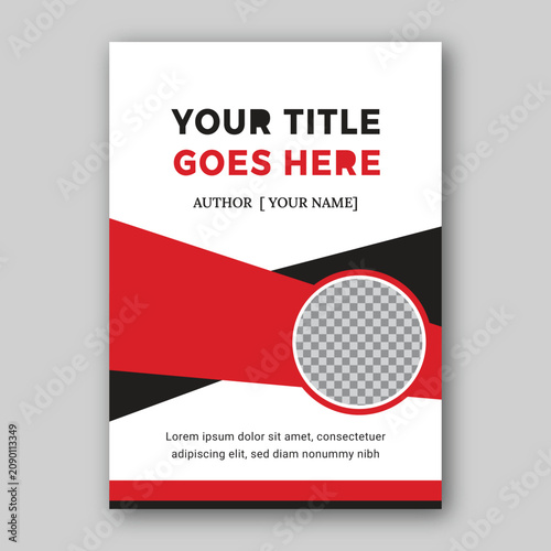 Professional Red and Black Geometric Flyer Template with Image Placeholder