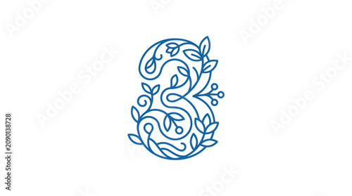Fotografía Large Blue Letter E Decoration.