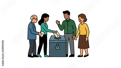 People Voting at Ballot Box Election Democracy Concept
