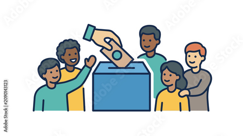 People voting, election, democracy, ballot box, diversity