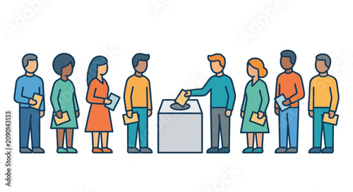 People Voting Election Ballot Box Democracy Concept