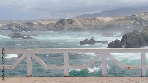 coastline and big waves